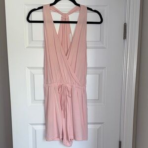 Lush Light Pink Halter Wrap Dress